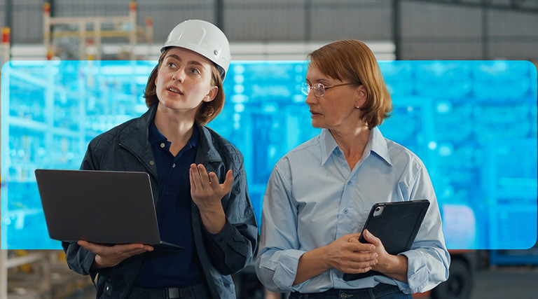 Two IT Leaders Assessing Network Connectivity 