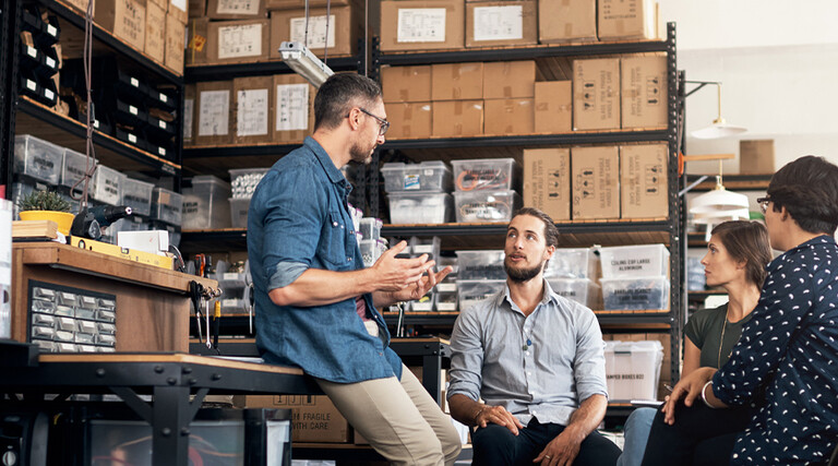 Group of colleagues having a discussion
